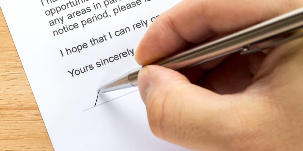 Writing a professional resignation letter
