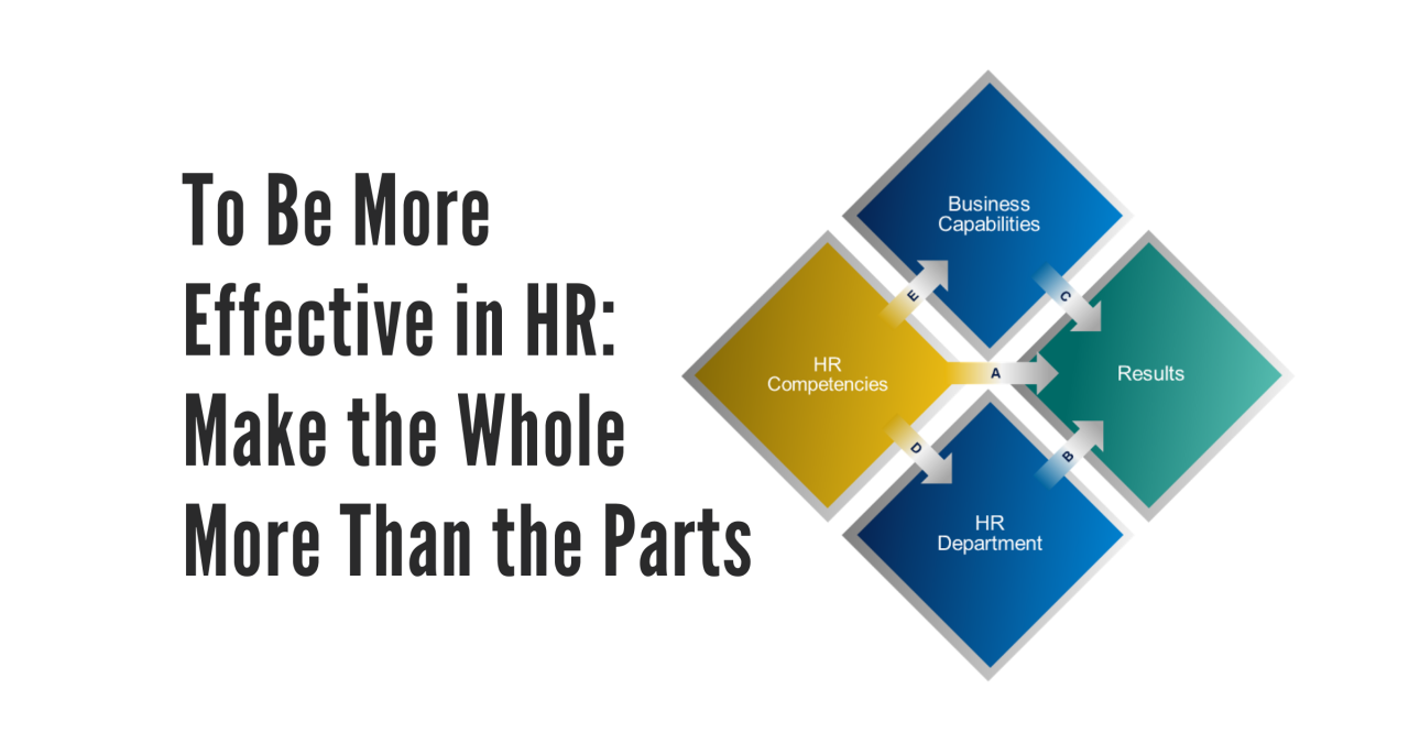 To Be More Effective in HR: Make the Whole More Than the Parts